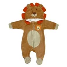 Macacão Bebê Menino Leãozinho c/ Capuz Roupa Fantasia Inverno M ao G
