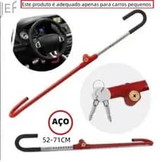 Trava Carneiro Antifurto Pedal E Volante De Aco Para Carro