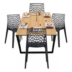 Mesa de Reunião Industrial com 4 Cadeiras Gruvyer – Combine Com Seu Escritorio
