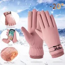 Luvas de Inverno Y2K para Mulheres com Tela Sensível ao Toque, Novas Luvas Térmicas Forradas com Fleece, Luvas de Dedo I