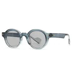 Óculos de Sol Redondos da Moda para Mulheres, Estilo Punk com Rebites, Lentes Gradientes UV400, Óculos de Sol Retro de M
