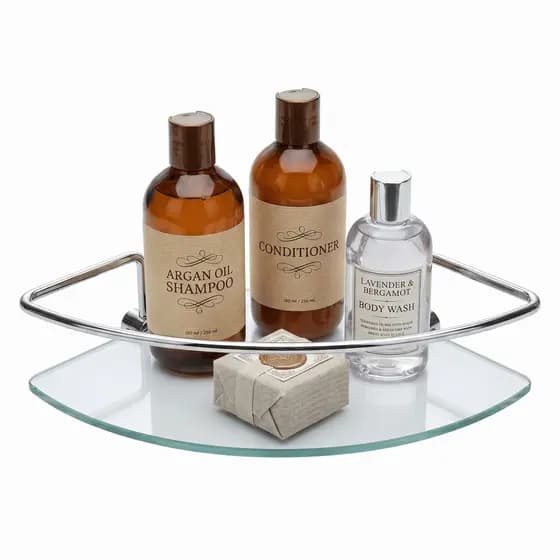 Suporte De Banheiro Shampoo Canto Vidro 6mm Porta Shampoo
