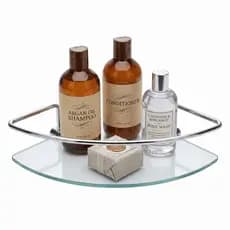 Suporte De Banheiro Shampoo Canto Vidro 6mm Porta Shampoo