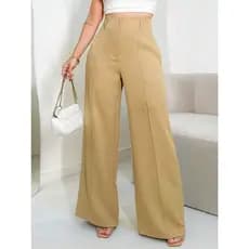 Calça Feminina Alfaitaria Pantalona Estilosa Tendencia Calça Feminina P M G