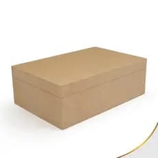 Caixa Lisa Retangular Com Dobradiça 30x20x10 em Mdf Cru