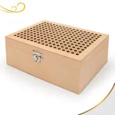 Caixa Com Fecho Para Cadeado Retangular 30x20x10 em MDF Cru
