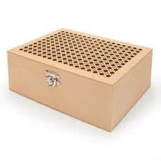 Caixa em MDF Com Fecho Para Cadeado 30x20x10 - MDF CRU