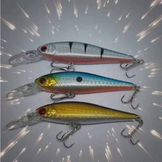 Kit 3 Iscas Artificial Importada 1/2 água 10,5 cm 9,5gr Isca de pesca Tucunaré, Traíra, Robalo