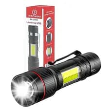 Lanterna Tática LED Recarregável USB Super Forte Zoom X900 Alta Potência