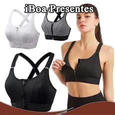 Top Academia Sutiã Esportivo Ajustável Com Zíper Frontal sutiã superior de fitness para ioga