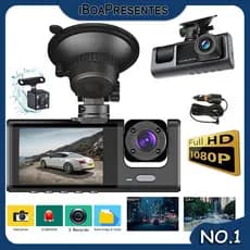 3 Lens DVR Vehicles Security Camera 1080P Video Recorder Record Front, Inside And Rear View