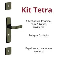 Kit Fechadura Tetra Grazia 3 Peças 3F Maçaneta Alavanca