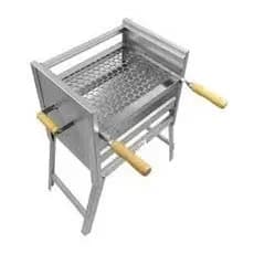 Churrasqueira Inox Portátil Pequena Leve Pratica 40x28 Galvanizada