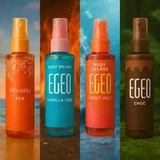 4 Body Splash Egeo Fragancias refrescantes Vanilla Vibe e Egeo Melancia + Floratta Red (60 ml cada)