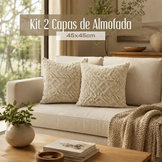 Kit 2 Capas de Almofada Soft 45 x 45 cm para Sofá e Cama Decoração Elegante