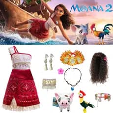 Novo Filme Moana 2 Cosplay Traje Meninas Vestido De Um Ombro Suspender Carnaval Festa De Aniversário Escola Desem