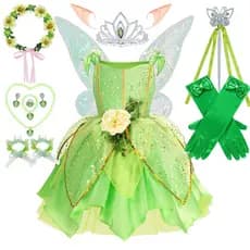 Vestido De Princesa Para Meninas , Fantasia De Sino Tinker , Roupas De Festa De Aniversário Infantil , Vestidos De Elfo