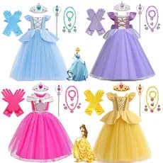 Cinderela Belle Traje Para Meninas Halloween Disfarce Cosplay Rapunzel Vestido De Princesa Bebê Natal Festa De Aniversár