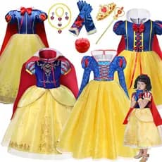 Meninas Princesa Vestido Branco De Neve Para Crianças Traje De Aniversário Rainha Vestidos Cosplay Roupas De Festa Traje