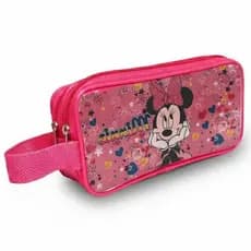 Estojo Escolar Infantil Minnie Mouse Com Dois Repartimentos