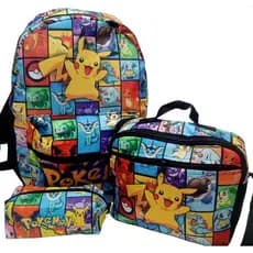 Kit mochila escolar Pokémon costa + toalinha