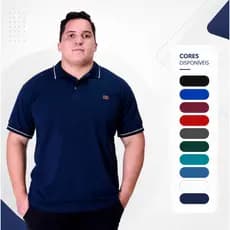 Camiseta Gola Polo Masculina Plus Size Camisa Moda Maior