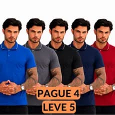 Kit 5 Camisa Gola Polo Masculina Bolso 100% Algodão Casual Blusa Social Camiseta Plus