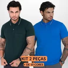 Kit 2 Camisetas Camisa Polo Masculina Com Bolso Casual