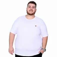 Camiseta Masculina Plus Size Gola Redonda Camisa Básica Casual Algodão G1 ao G4