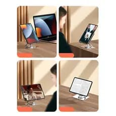 Suporte Tablet iPad Totalmente Alumínio de Mesa Base Rotatória Ajustável Dobrável 360º Para Mac