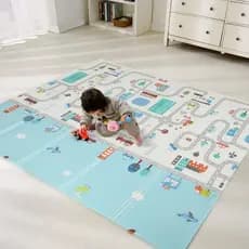 Tapete De Atividade Bebe Tatame Infantil Saquinho de Viagem 200x180cm Bebê Dupla Face Emborrachado