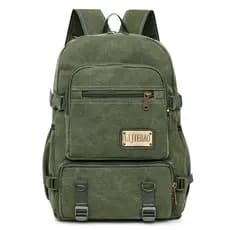 Mochila de Lona Vintage Estilosa Vários Compartimentos Viagem e Estudos 2501