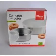 CONJUNTO DE POTES EM INOX COM TAMPA PLÁSTICA / 12CM/14CM/16CM