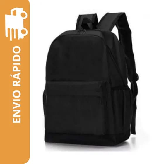 Mochila Bolsa Reforçada Masculino Feminino Multiuso Escolar Preto Basico Promoção