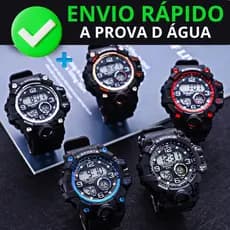 Relogio Masculino Digital De Luxo A Prova D Agua De Pulso Esportivo Cronômetro Led Original Preto