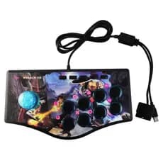 Controle de jogos minimalista em estilo retrô, compatível com PS2/PS3/PC, com porta USB.