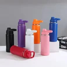 Garrafa térmica 350/600/800ml + capa protetora de silicone Copo de água fitness Copo de água para estudantes