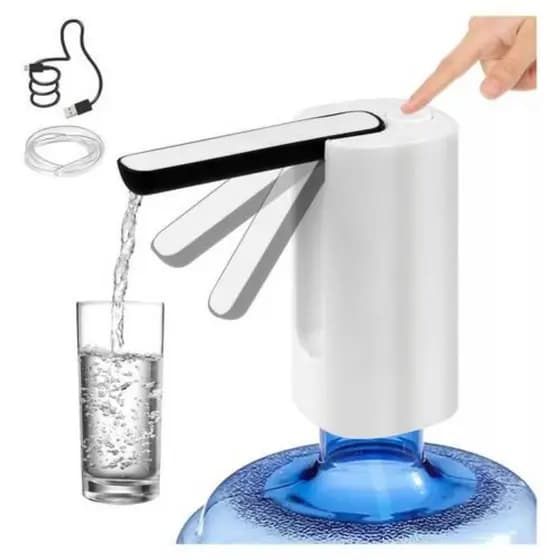 Bomba de Água Elétrica Recarregável USB para Galão de 5L a 20L - Automática e Portátil