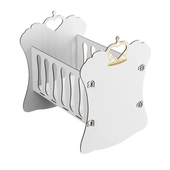 Berço de Boneca Realeza MDF para Bebê Reborn – Design Encantador e Resistente
