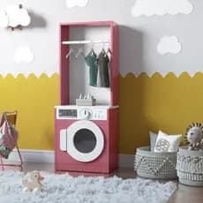 Lavanderia Infantil Bella Branca/Rosa com Cabideiro