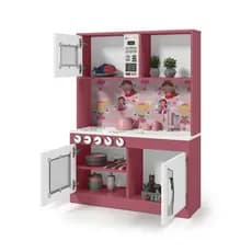 Cozinha Infantil Bella MDF Rosa e Branco com Forno – Brinquedo Educativo