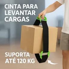 Cinta de Transporte Para Móveis Cargas Pesadas 120kg com Alças Reforçadas Ajustáveis – Preta