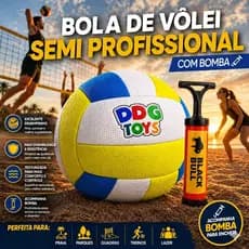 Kit Bola De Vôlei Praia SEMI PROFISSIONAL com Bomba PVC Texturizada Quadra Parques Treino Lazer