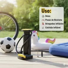 Bomba de Ar Manual 24cm com Bico e Mangueira – Ideal para Bolas e Boias encher manual