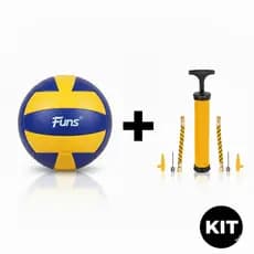 Kit Bola de Vôlei Praia e Quadra Tamanho Oficial  + Bomba de Ar Original Voleibol Infantil e Adulto