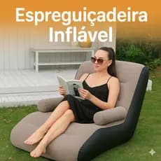 Sofá Espreguiçadeira Inflável Poltrona Puff Camping Praia Portátil Piscina Saco Dormir Lounge Casa