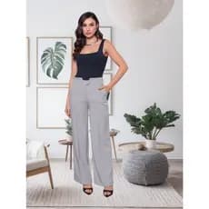 Calça Feminina Pantalona Alfaiataria Sensoriale com Botão e Bolso Tendência 2025