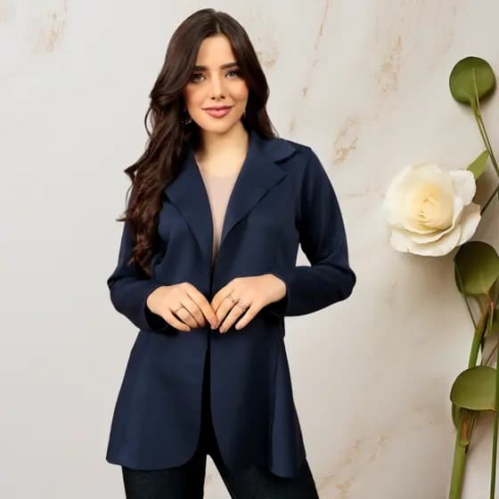 Blazer feminino max casaco longo social basico