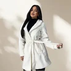 Sobretudo Feminino Casaco Jaqueta Lâ Batida com Gola de Pelúcia Europeu Inverno Parka Longo Estiloso Elegante Quentinho