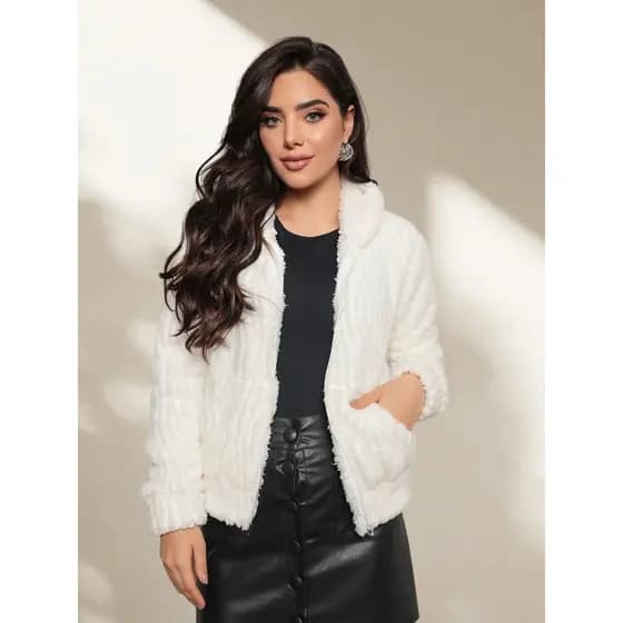 Casaco Sobretudo feminino inverno frio felpado Elegante básico tipo blazer  / roupas femininas